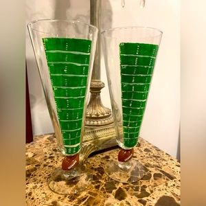 Custom painted Football Pilsner Glasses